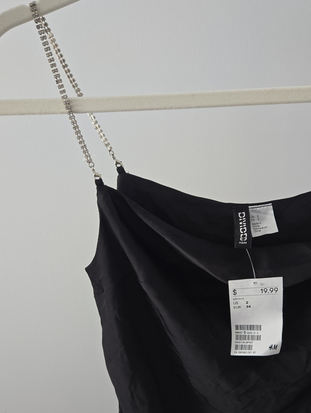 H&M Black Tank Top With Rhinestone Straps - Picture 4 of 4